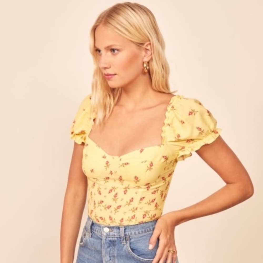 Reformation Jewel Top Kensington Sweetheart Milkmaid